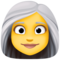 Woman- White Hair emoji on Facebook